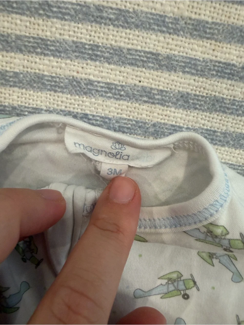 Magnolia Baby, Take Flight Airplane Print Footed One-Piece, Size 3m